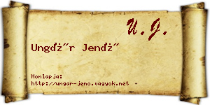 Ungár Jenő névjegykártya