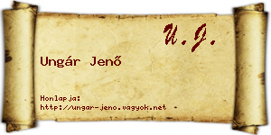 Ungár Jenő névjegykártya
