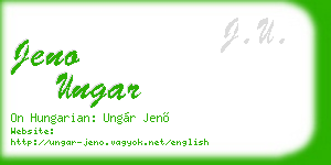 jeno ungar business card